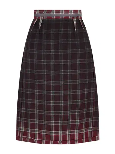 Maison Margiela Dégradé Checked Woven Midi Skirt | Thumbnail 1