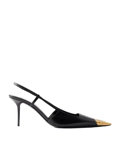 Saint Laurent Jeanne Embellished Leather Slingback Pumps | Thumbnail 1 Saint Laurent Jeanne Embellished Leather Slingback Pumps | Thumbnail 1
