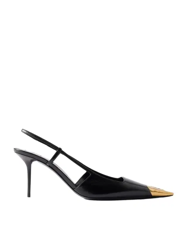 Jeanne Embellished Leather Slingback Pumps