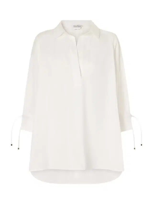 Tie-detailed Cotton-poplin Blouse
