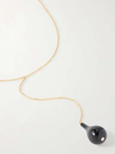 TOTEME Gold-plated, Onyx And Swarovski Crystal Necklace | Thumbnail 4