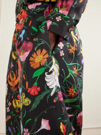 Gucci Floral-print Silk-twill Wide-leg Pants | Thumbnail 5