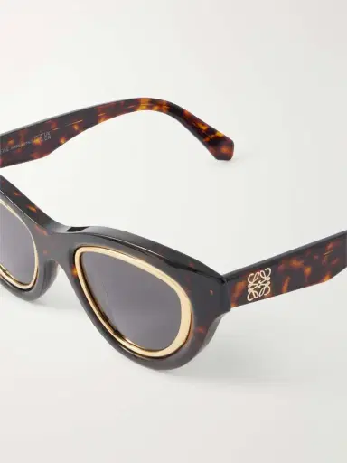 Loewe Anagram Cat-eye Tortoiseshell Acetate And Gold-tone Sunglasses | Thumbnail 4 Loewe Anagram Cat-eye Tortoiseshell Acetate And Gold-tone Sunglasses | Thumbnail 4