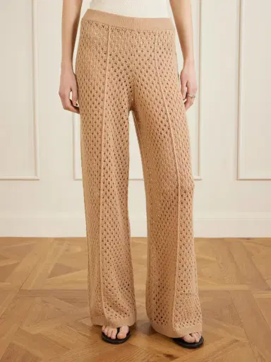 Allude Crochet-knit Wool And Cashmere-blend Wide-leg Pants | Thumbnail 3