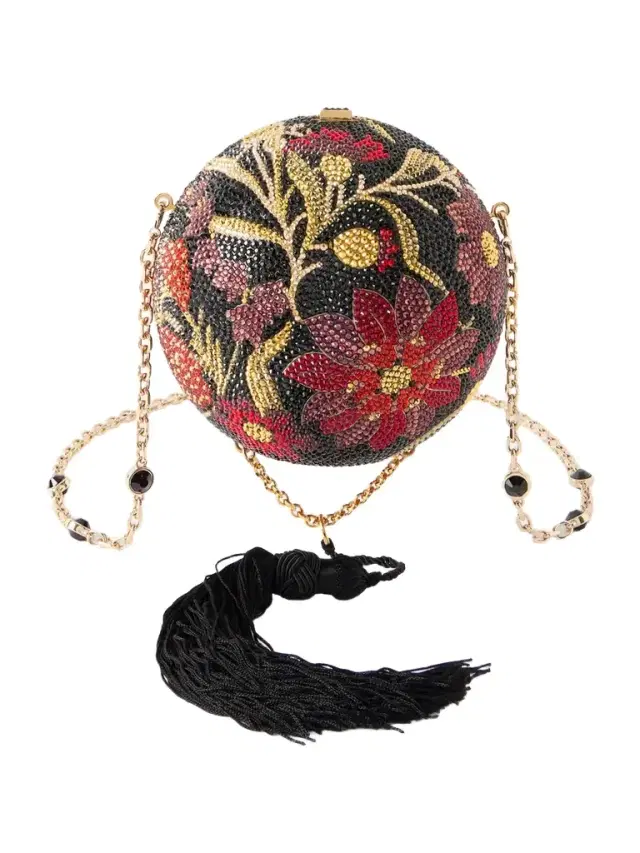 Lillian Crystal-embellished Gold-tone Clutch