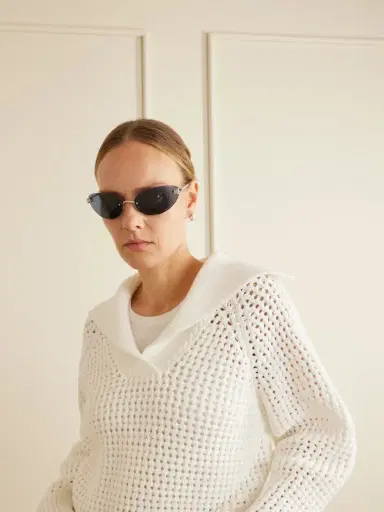 Cartier Eyewear Panthère De Cartier Rimless Cat-eye Silver-tone Sunglasses | Thumbnail 2 Cartier Eyewear Panthère De Cartier Rimless Cat-eye Silver-tone Sunglasses | Thumbnail 2