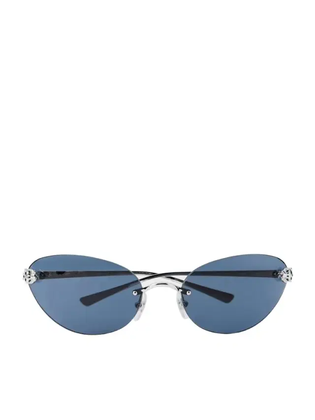 Cartier Eyewear Panthère De Cartier Rimless Cat-eye Silver-tone Sunglasses