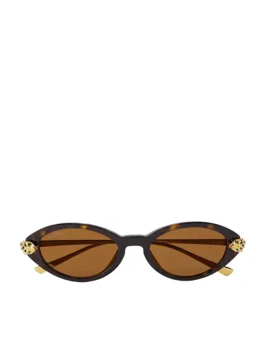 Cartier Eyewear Panthère De Cartier Oval-frame Tortoiseshell Acetate And Gold-tone Sunglasses | Thumbnail 1