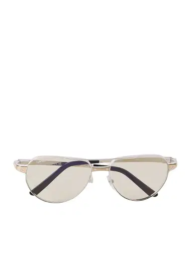 Cartier Eyewear Santos De Cartier Aviator-style Gold- And Silver-tone Sunglasses | Thumbnail 1