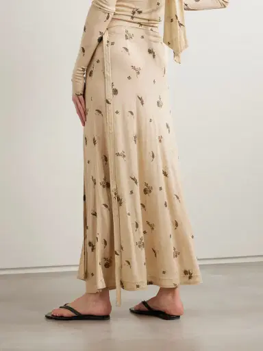 TOTEME Floral-print Jersey Maxi Wrap Skirt | Thumbnail 3