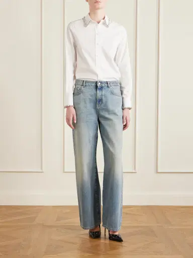 Alexander McQueen Crystal-embellished Cotton-poplin Shirt | Thumbnail 2