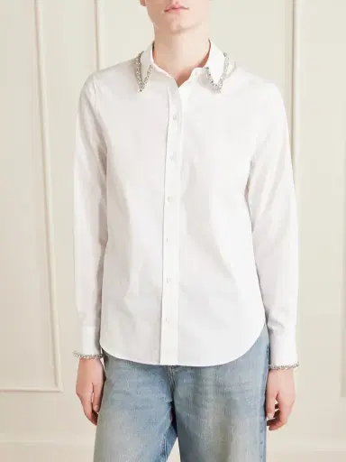 Alexander McQueen Crystal-embellished Cotton-poplin Shirt | Thumbnail 3