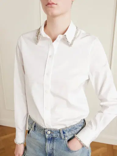 Alexander McQueen Crystal-embellished Cotton-poplin Shirt | Thumbnail 5