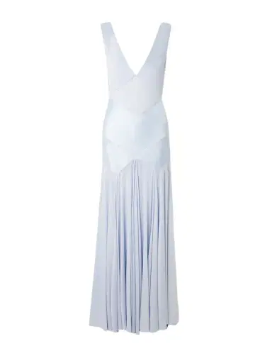 Self-Portrait Pleated Paneled Satin And Stretch-jersey Maxi Dress | Thumbnail 1