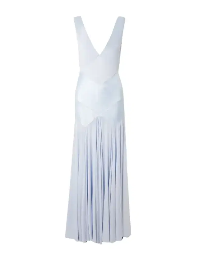 Pleated Paneled Satin And Stretch-jersey Maxi Dress