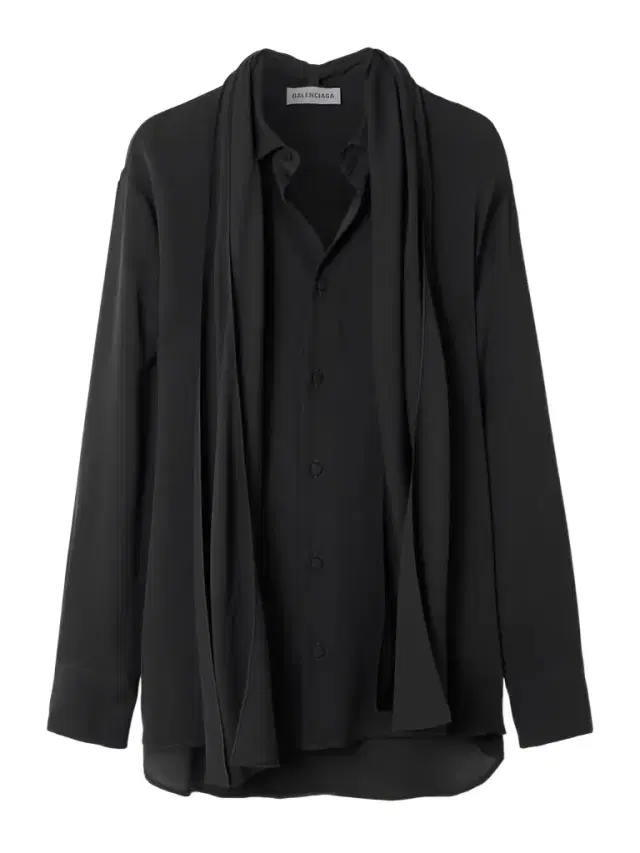 Scarf-detailed Silk-georgette Shirt