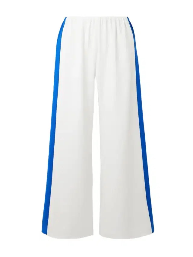 Side Stripe Colby Stretch Recycled-crepe Wide-leg Pants
