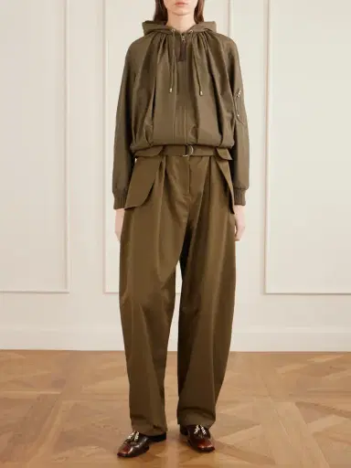 Loewe Belted Pleated Cotton And Silk-blend Wide-leg Pants | Thumbnail 2
