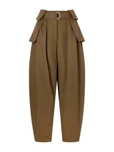 Loewe Belted Pleated Cotton And Silk-blend Wide-leg Pants | Thumbnail 1