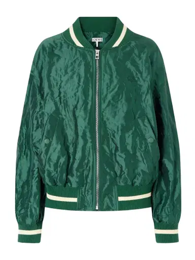 Loewe Anagram Crinkled Satin-twill Bomber Jacket | Thumbnail 1 Loewe Anagram Crinkled Satin-twill Bomber Jacket | Thumbnail 1