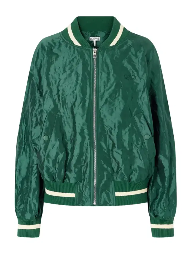 Anagram Crinkled Satin-twill Bomber Jacket