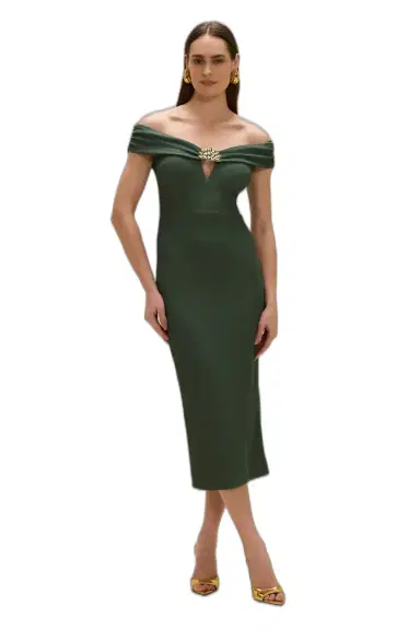 PatBo HILDA KNIT OFF SHOULDER MIDI DRESS | Thumbnail 1 PatBo HILDA KNIT OFF SHOULDER MIDI DRESS | Thumbnail 1