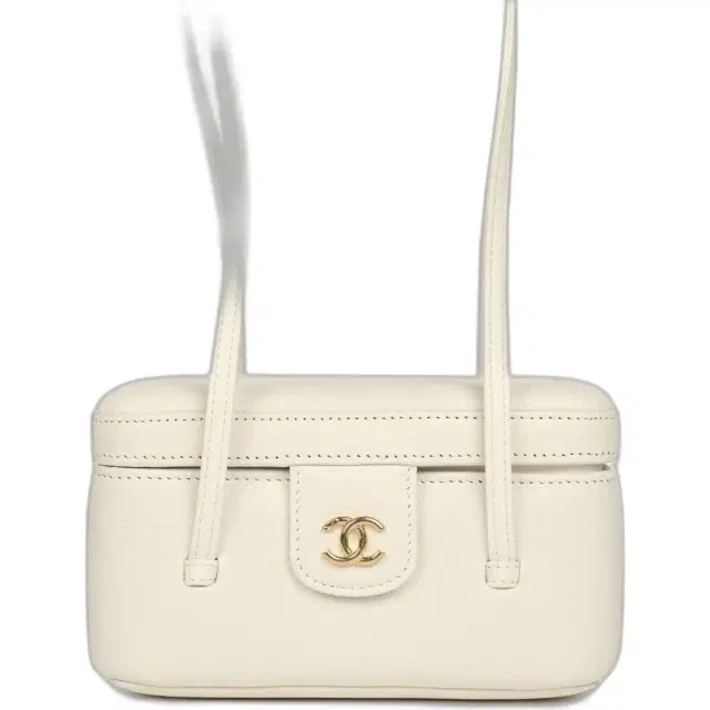 Chanel Chanel Preppy Coco Long Vanity with Straps White Shiny Caviar Brushed Gold Hardware
