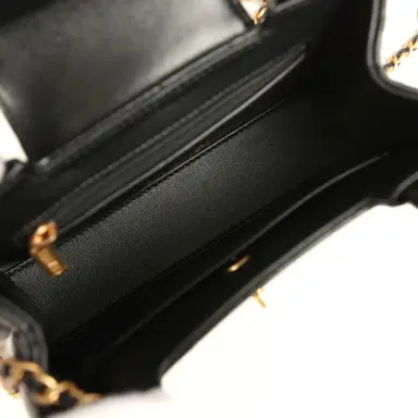 Chanel Chanel Small Kelly Shopper Black Shiny Aged Calfskin Brushed Gold Hardware | Thumbnail 8