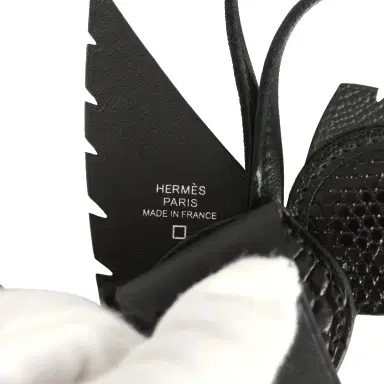 HERMÈS Hermes Birdy Charm Black Matte Alligator & Lizard Niloticus Touch, Chevre Mysore, Epsom & Milo Lambskin Palladium Hardware | Thumbnail 3 HERMÈS Hermes Birdy Charm Black Matte Alligator & Lizard Niloticus Touch, Chevre Mysore, Epsom & Milo Lambskin Palladium Hardware | Thumbnail 3