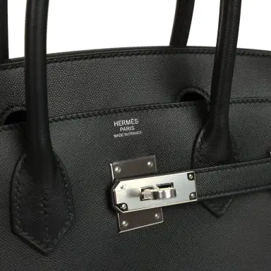 HERMÈS Hermes Birkin Sellier 30 Black Madame Palladium Hardware | Thumbnail 7 HERMÈS Hermes Birkin Sellier 30 Black Madame Palladium Hardware | Thumbnail 7