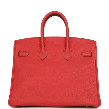 HERMÈS Pre-owned Hermes Birkin 25 Rouge Pivone Togo Gold Hardware | Thumbnail 4