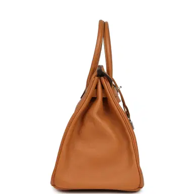 HERMÈS Pre-owned Hermes Birkin 35 "Sea Surf and Fun" Toffee Novillo Palladium Hardware | Thumbnail 3