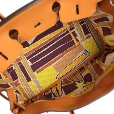 HERMÈS Pre-owned Hermes Birkin 35 "Sea Surf and Fun" Toffee Novillo Palladium Hardware | Thumbnail 8