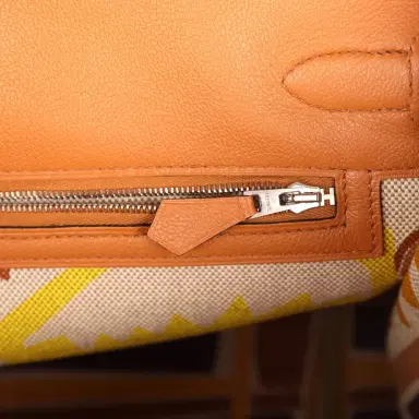HERMÈS Pre-owned Hermes Birkin 35 "Sea Surf and Fun" Toffee Novillo Palladium Hardware | Thumbnail 9