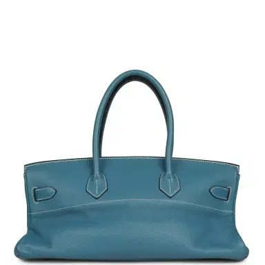 HERMÈS Vintage Hermes Shoulder Birkin 42 JPG Blue Jean Clemence Palladium Hardware | Thumbnail 4 HERMÈS Vintage Hermes Shoulder Birkin 42 JPG Blue Jean Clemence Palladium Hardware | Thumbnail 4