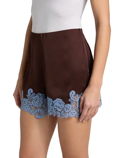 A.L.C. Women's Pipa Contrast Lace-Trim Shorts - Ganache French Blue | Thumbnail 4 A.L.C. Women's Pipa Contrast Lace-Trim Shorts - Ganache French Blue | Thumbnail 4