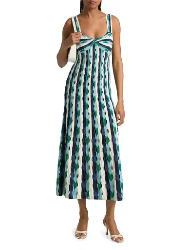 Simkhai Women's Christina Striped Knit Midi-Dress | Thumbnail 3