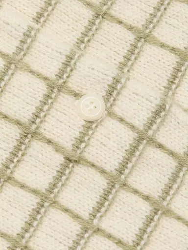 The Elder Statesman Women's Ida Checked Cashmere Polo Sweater - Moss Check | Thumbnail 7