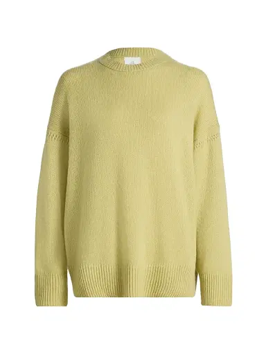 The Elder Statesman Women's Nimbus Calla Cashmere-Cotton Crewneck Sweater - Sage | Thumbnail 1 The Elder Statesman Women's Nimbus Calla Cashmere-Cotton Crewneck Sweater - Sage | Thumbnail 1