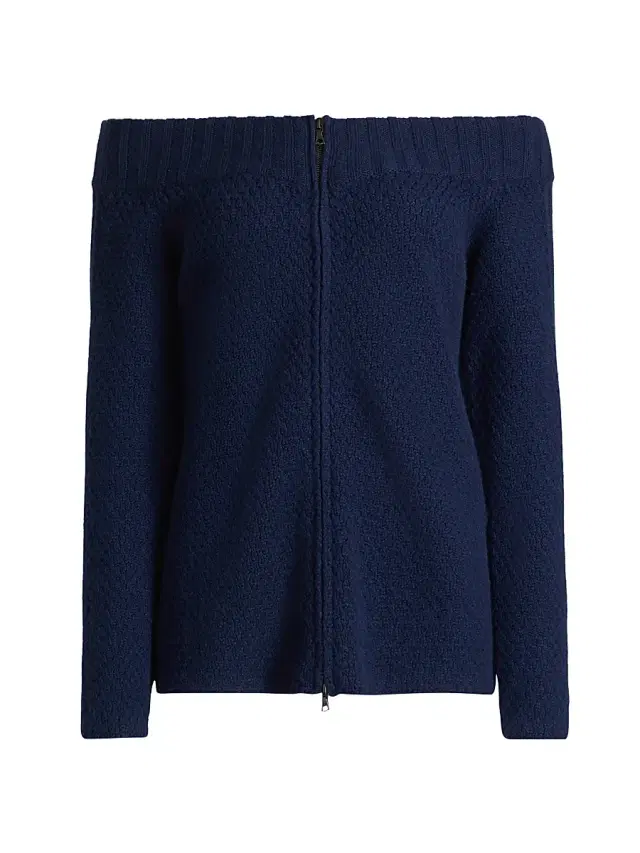 Women's Rosie Cashmere Off-the-Shoulder Cardigan - Twilight