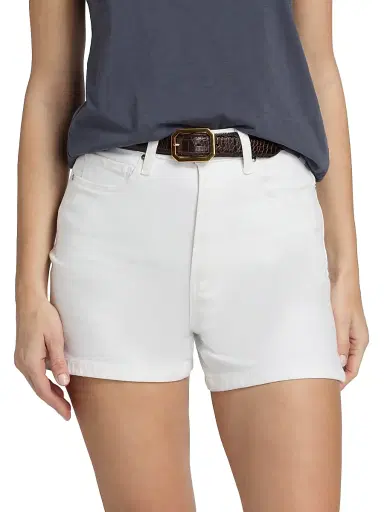 PAIGE Women's Dani Stretch Cotton Twill Shorts - Crisp White - Size 30 | Thumbnail 3