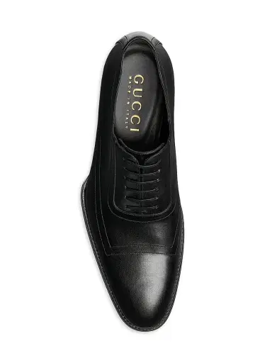 Gucci Men's Iggy Leather Oxfords - Black - Size 9 | Thumbnail 4