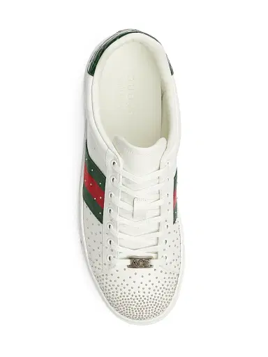 Gucci Men's Balkesir Low-Top Leather Sneakers - White - Size 14 | Thumbnail 4