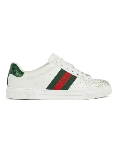 Gucci Men's Balkesir Low-Top Leather Sneakers - White - Size 14 | Thumbnail 1