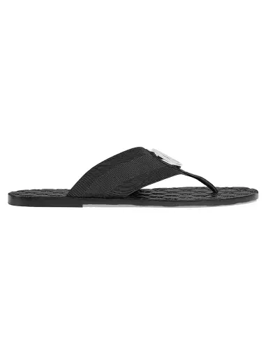 Gucci Men's Riviera Logo Flip-Flops - Black - Size 11 | Thumbnail 1