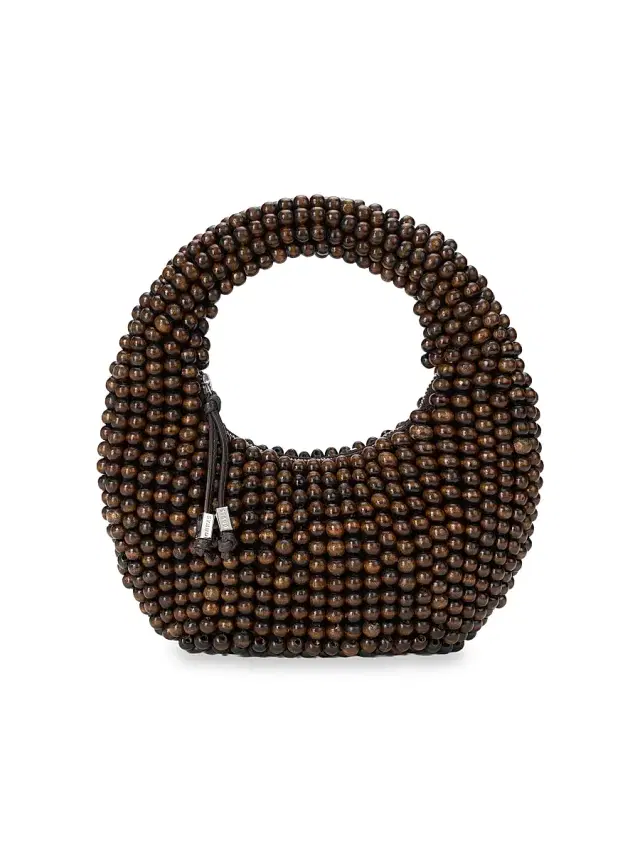 Staud Women's Reef Beaded Top Handle Bag - Dark Brown