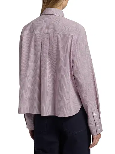 TWP Women's J. D. Crystal-Embellished Pinstripe Relaxed-Fit Shirt - White Wine - Size Medium | Thumbnail 5 TWP Women's J. D. Crystal-Embellished Pinstripe Relaxed-Fit Shirt - White Wine - Size Medium | Thumbnail 5