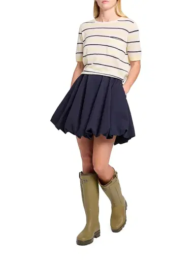 TWP Women's Striped Cashmere T-Shirt - Ivory Multi - Size Large | Thumbnail 2 TWP Women's Striped Cashmere T-Shirt - Ivory Multi - Size Large | Thumbnail 2