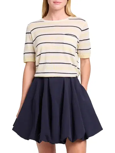 TWP Women's Striped Cashmere T-Shirt - Ivory Multi - Size Large | Thumbnail 3 TWP Women's Striped Cashmere T-Shirt - Ivory Multi - Size Large | Thumbnail 3