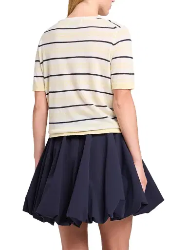 TWP Women's Striped Cashmere T-Shirt - Ivory Multi - Size Large | Thumbnail 5 TWP Women's Striped Cashmere T-Shirt - Ivory Multi - Size Large | Thumbnail 5